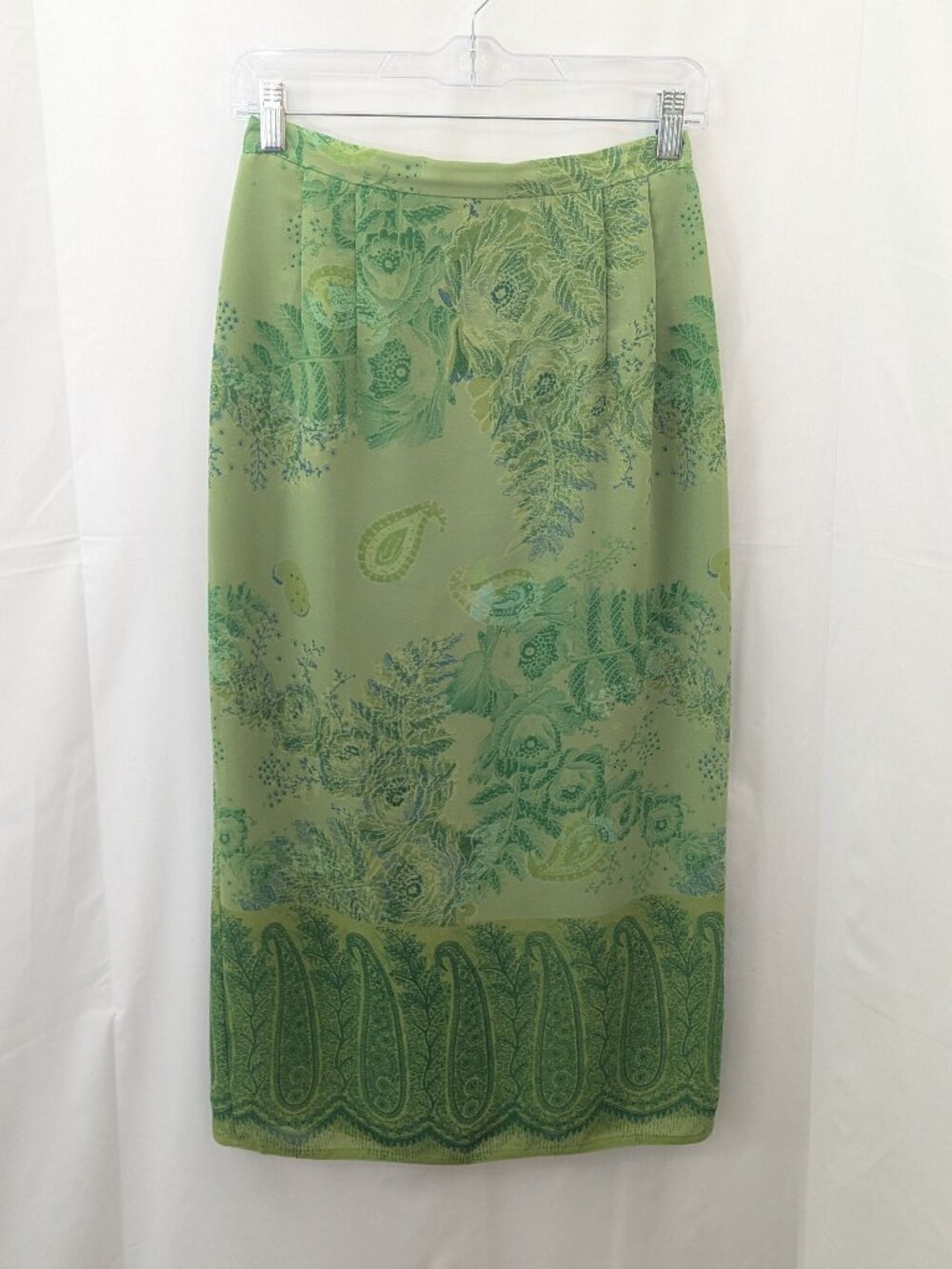 Plaza South Vintage Green Paisley Skirt